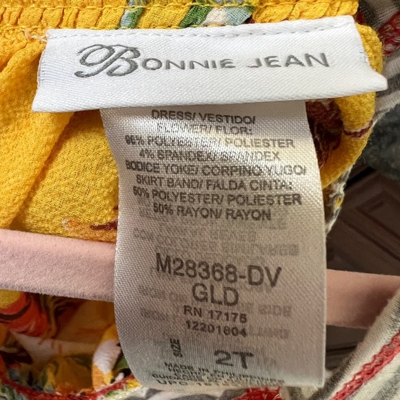 NWOT Bonnie Jean 2T Yellow Floral Girls Tank Top Blouse - Picture 4 of 4